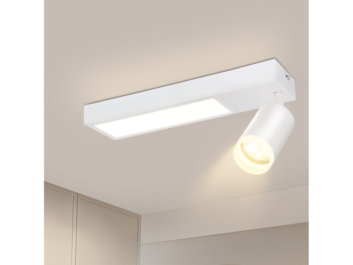 Holofote De Tecto 1 Lâmpada Gu10 Quarto 3000k 20w Preto Lâmpada De Cozinha Branco Quente Ajustável Para Quarto Cozinha Escritório Nettlife