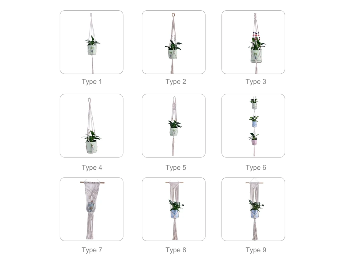 Suporte De Macramê Para Vasos De Plantas Penduráveis Decorativos