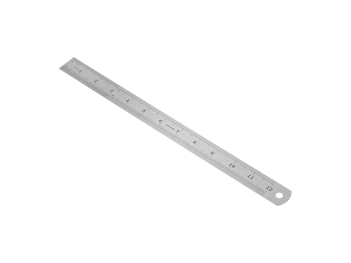 Régua Emoshayoga De 30cm, Régua De Metal Em Aço Inoxidável Com Escala Clara E Precisa, 2 Unidades De Medida Para Desenho