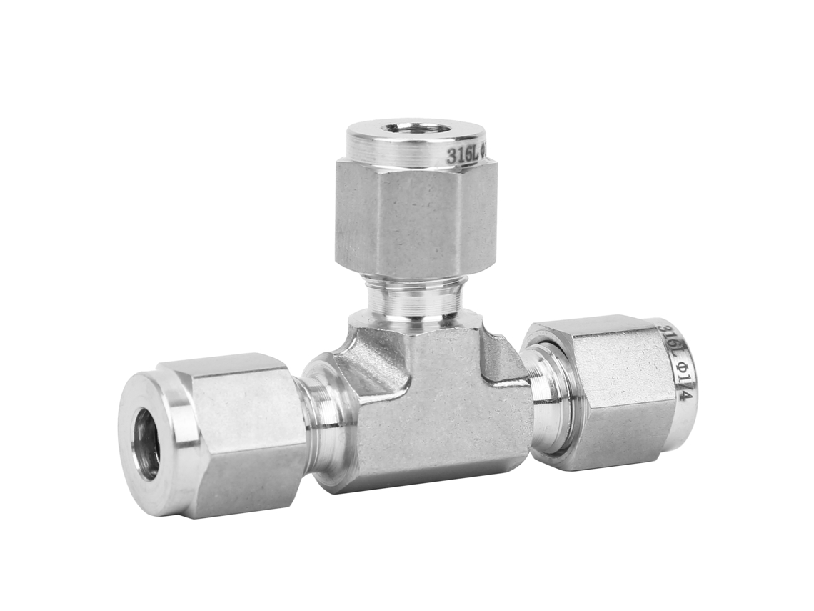 Laxiscreed Ferrule De Compressão Tipo Equal Tee Em Aço Inoxidável 316 Para Conexões Seguras