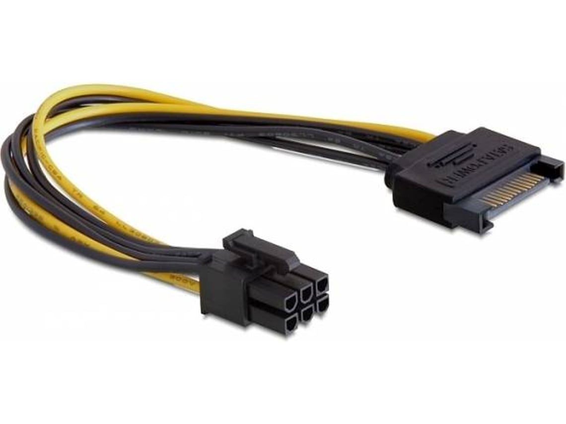 Cabo Adaptador DELOCK SATA para PCI-E Preto e Amarelo 0.21m