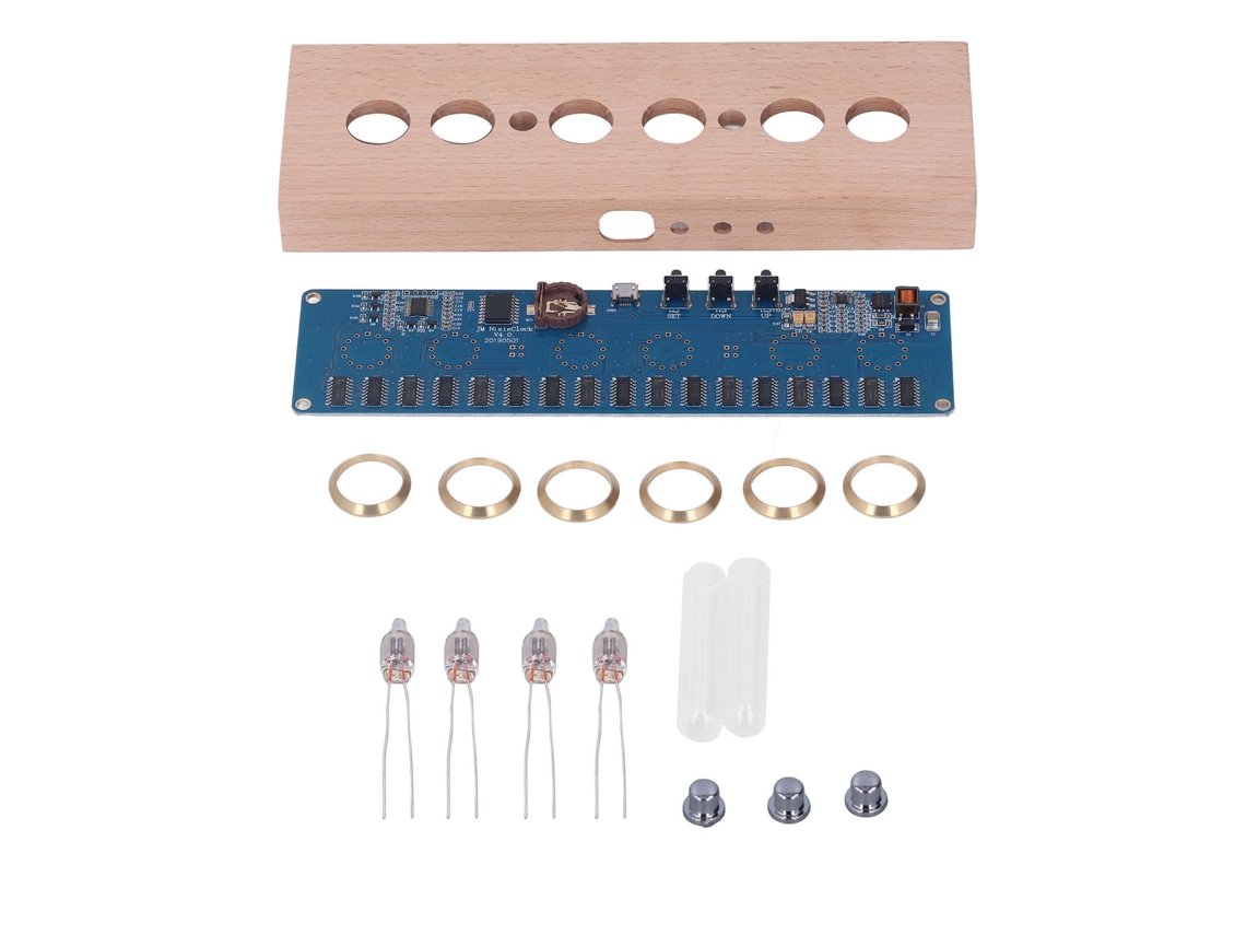 Kit de montagem de relógio com tubo de luz DIY In14, módulo de luz para caixa, 5V 1A USB