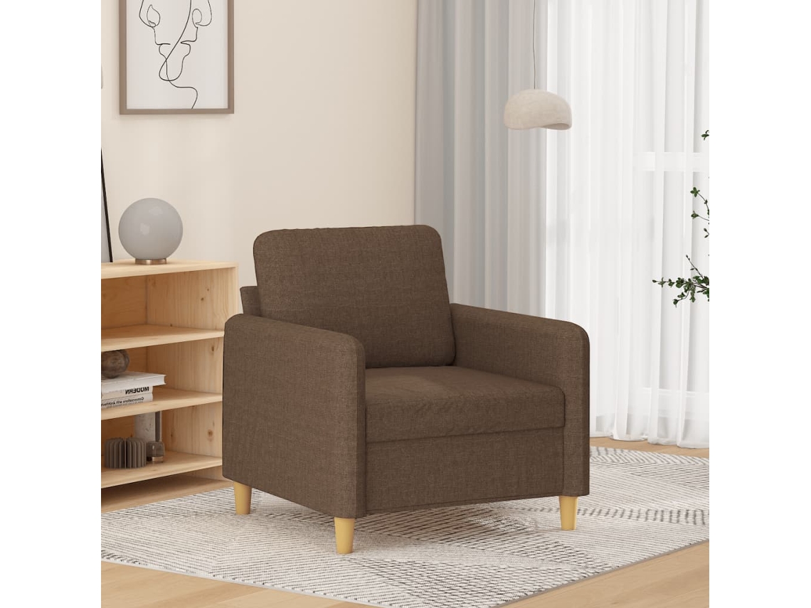Vidaxl Poltrona 60 Cm Tecido Castanho