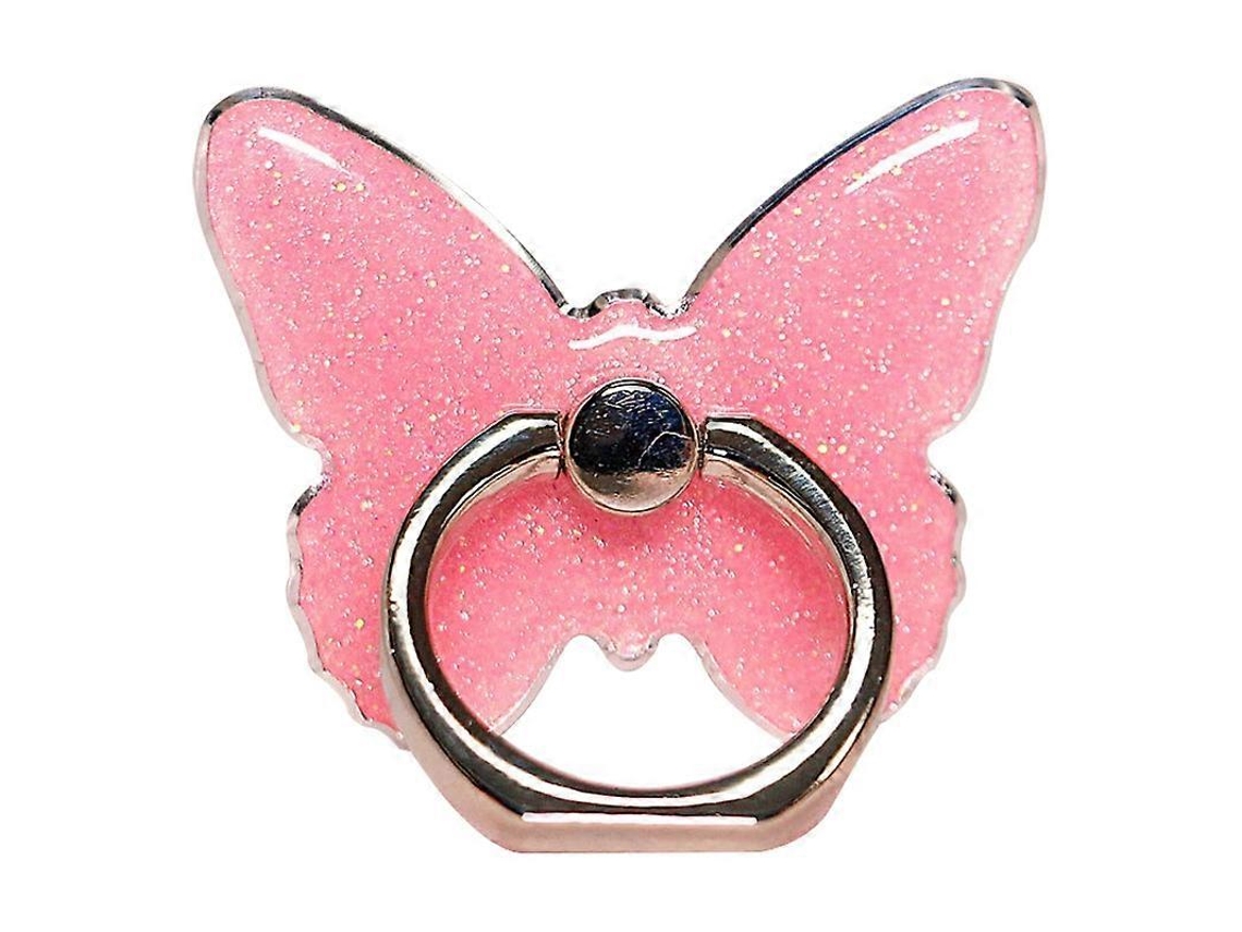 Suporte Para Celular Com Glitter Em Formato De Borboleta E Fivela Adesiva Para Celular