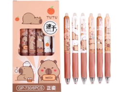 Conjunto De Canetas Em Gel Com Motivos Animais – 6 Um Design Fofo E