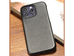 Capa Para Iphone 17 Em Couro Preto, Meia Capa, Com Design Personalizado.