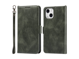 Capa Para Iphone 14 Pele Sintética Anti-choque Magnética Verde