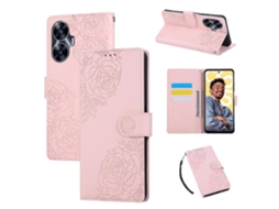 Capa De Couro Para Celular Com Estampa De Flor De Rosa E 3 Compartimentos Para Cartões