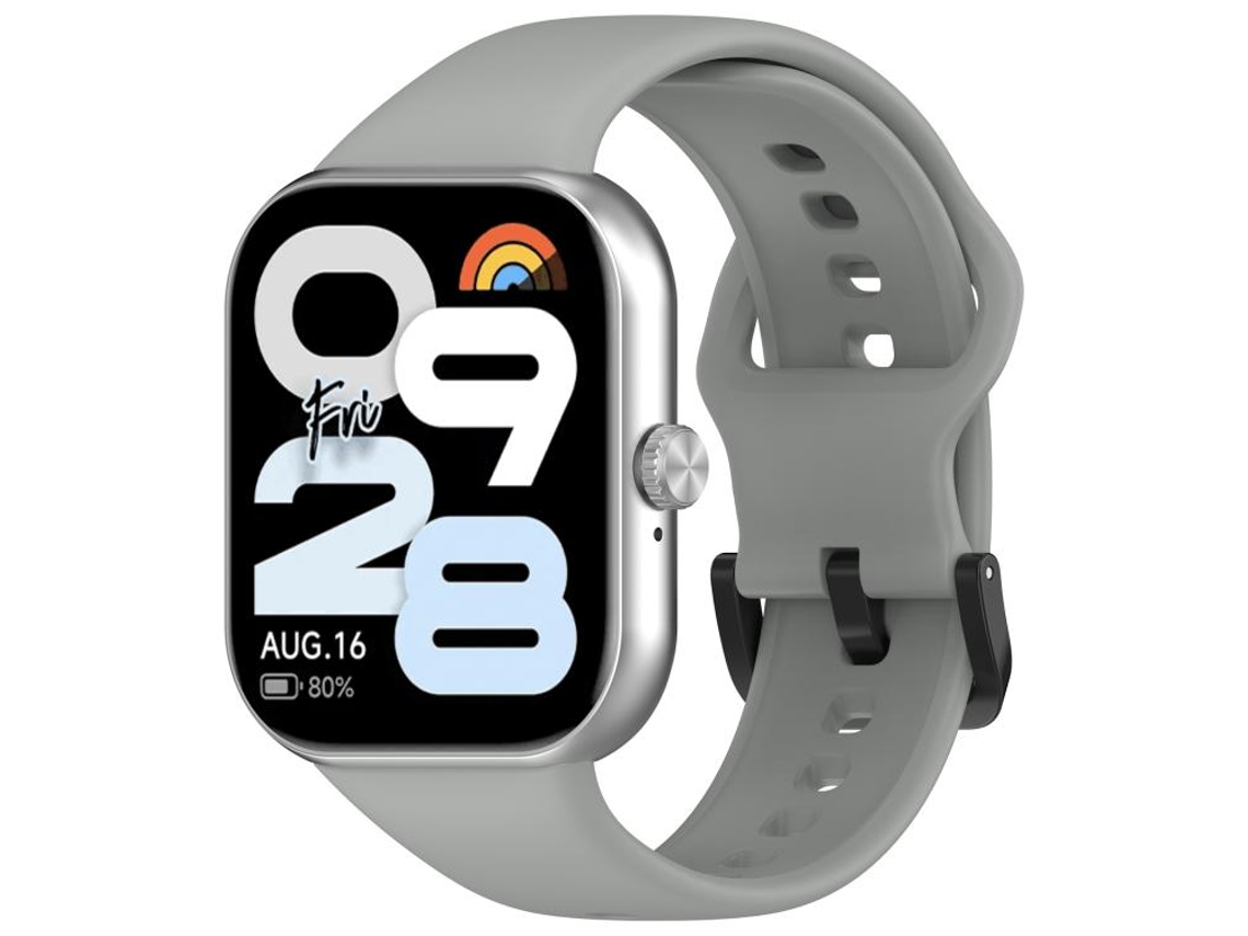 Bracelete para Redmi Watch Move Silicone Macio com Fivela de Aço Preta Cinza XIAOMOYU