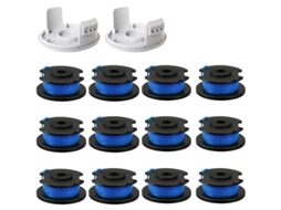 Bobina De Linha De Reposição Para Ryobi One+ Ac14rl3a 18v 24v 40v 1.65mm 11 Pés (12 Bobinas + 2 Plugues)