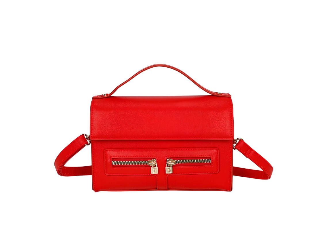 Bolsa De Ombro Feminina Com Bolso Frontal Duplo Com Zíper