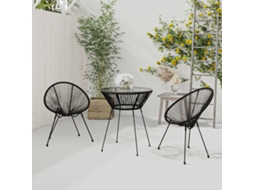 3 Pcs Conjunto De Jantar Para Jardim Preto Dkd Home Decor