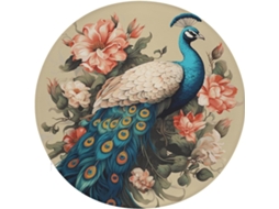 Almofada Redonda Para Cadeira Com Estampa De Pavão E Flores, Feita De Viscose E Algodão, Ideal Para Cadeiras De Jantar