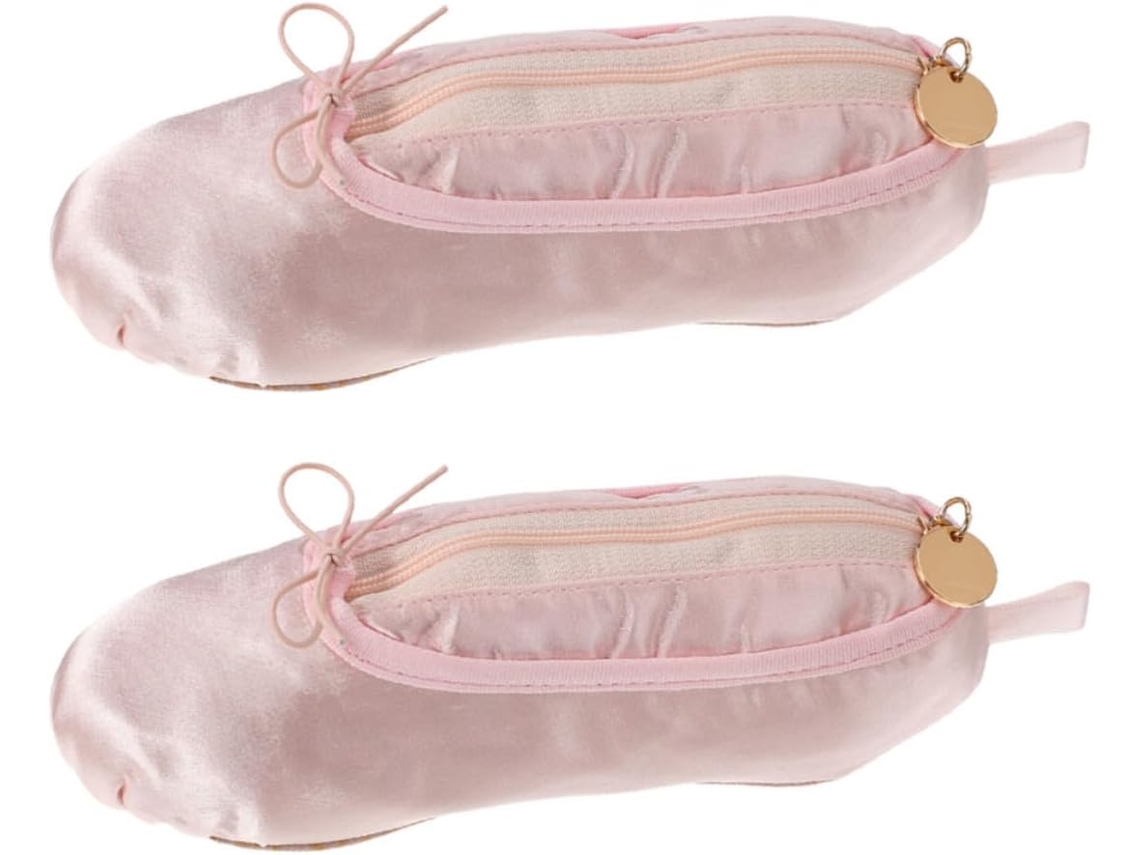 Conjunto De 2 Estojos Rosa Em Formato - Para Uso Prático E Funcional