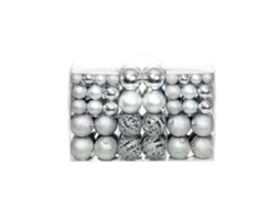 Vidaxl Conjunto De Bolas De Natal 100 Pcs 3/4/6 Cm Prateado