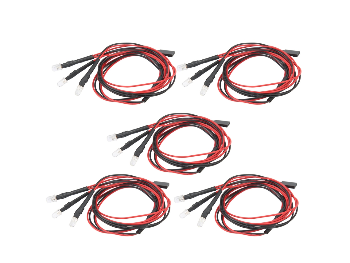 Mali 5pcs Lâmpadas de Led para Carro Rc, Faróis Modificados 5mm, Universal para Traxxas, Brancas, 4led por Unidade