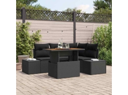 Vidaxl Conjunto De Sofá De Jardim 5 Unid. Preto E Marrom