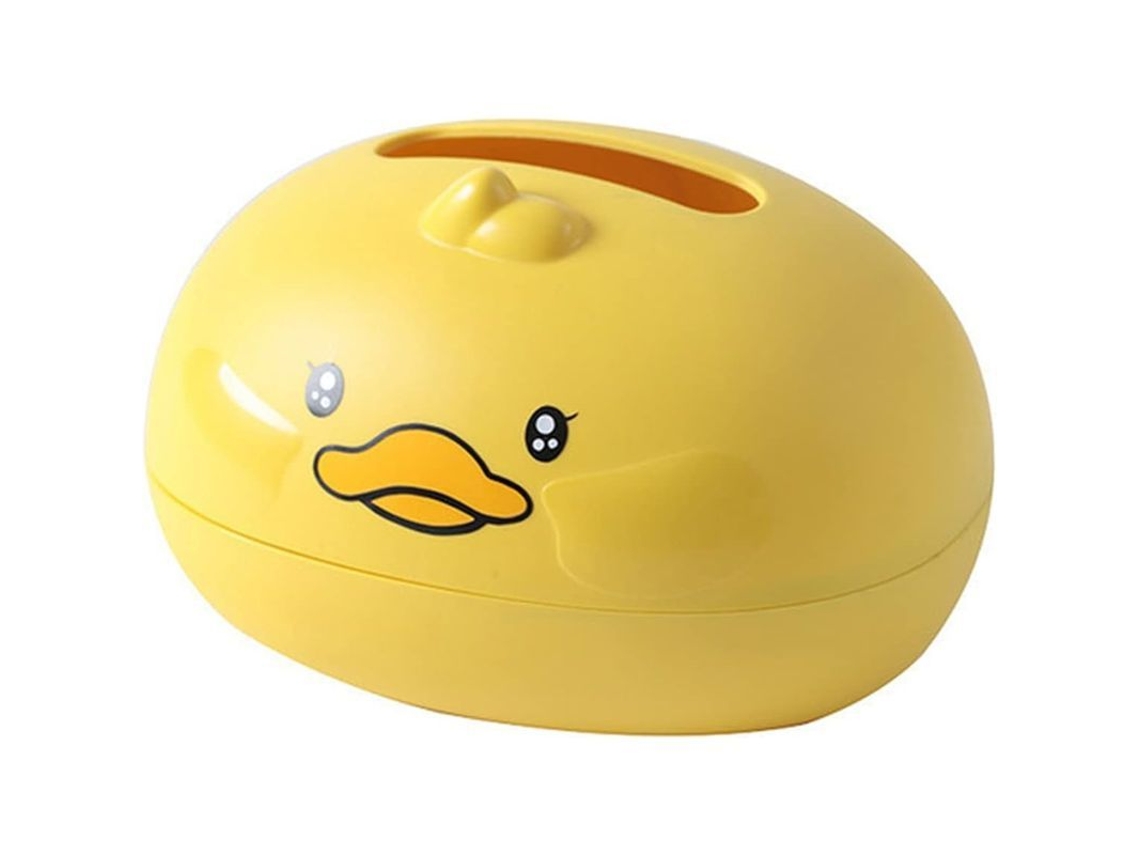 Porta Papel Higiénico Patito Cute Resistente Para Mesada Dispensador De Toallas Faciales Duradero