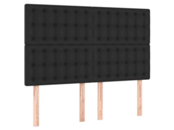 Cabeceira Preta 144x5x118/128 Cm Couro Sintético MAISON EXCLUSIVE