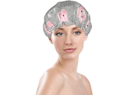 Touca De Banho Feminina, Reutilizável, Impermeável, Dupla Camada, Com Elástico, Ideal Para Cabelos Longos, Com Estampa