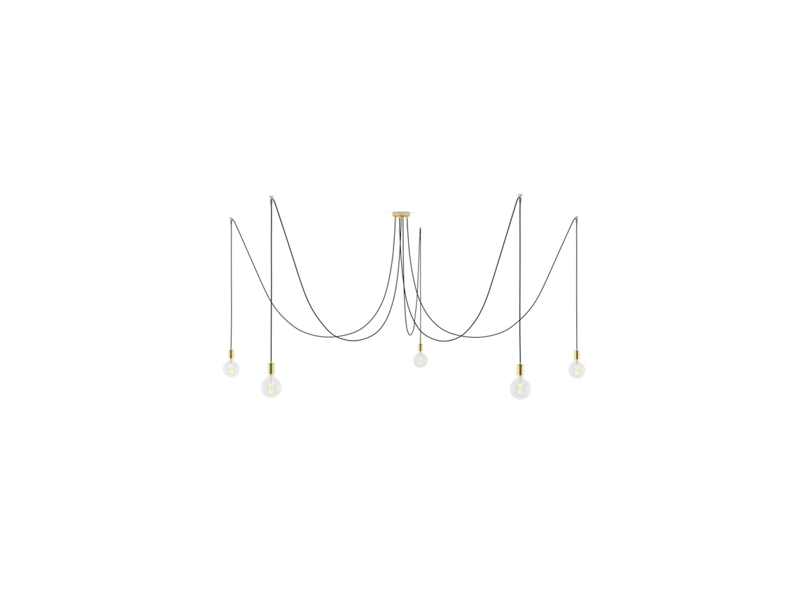 Candeeiro Suspenso com Cinco Caídas Spider Creative-Cables Spmdcs01Go5Rc04Term Latón LEDKIA