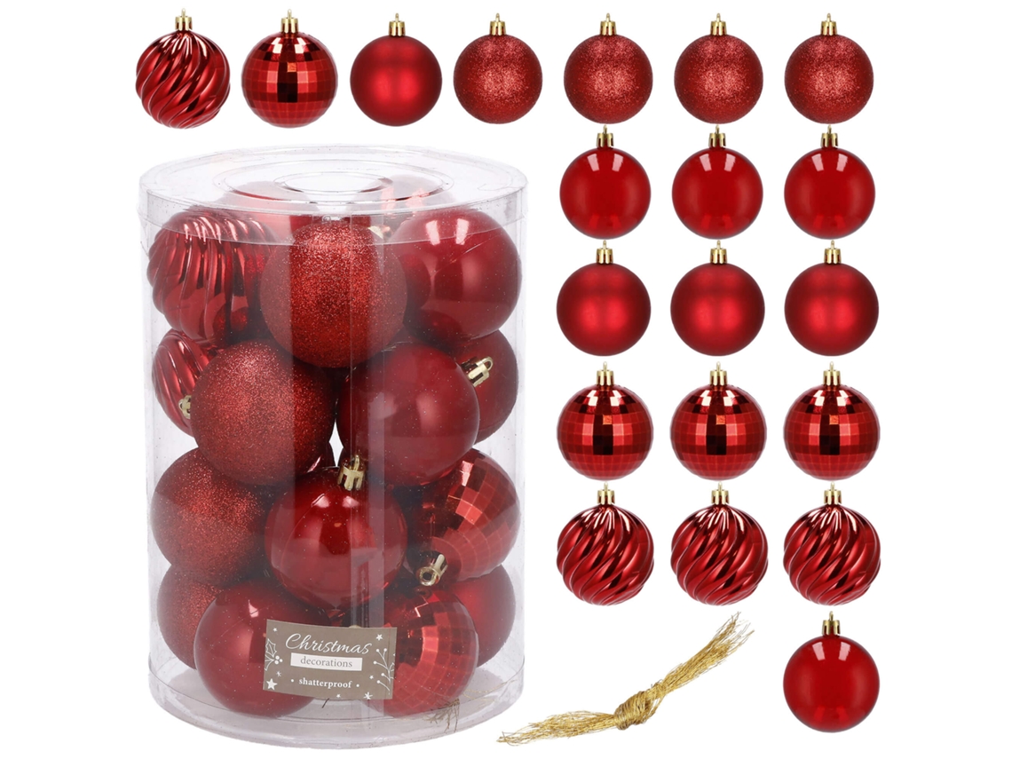 Bolas de Natal SPRINGOS (Vermelho - 6 cm)