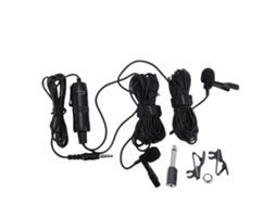 Double Lavalier Microphone Wired Clip On Lapel Mic Professional Recording Interview Mic For Two People LAXISCREED