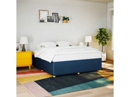 Vidaxl Estrutura de Cama Sem Colchão 200x200 Cm Tecido Azul