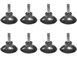 M6 D 33mm 1, 3 Polegadas, Gancho De Ventosa Extra Longo Em Pvc Com Porca, Comprimento Da Rosca 16mm, Pacote Com 8 Unidades