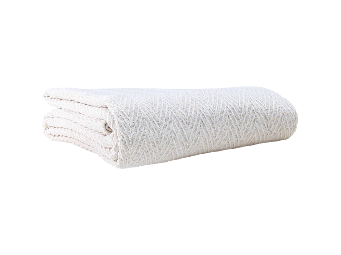Colcha Jacquard Zigzag 260x240cm Bege Kasa