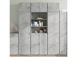 Gabinete de almacenamiento de derivados de madera de color gris cemento