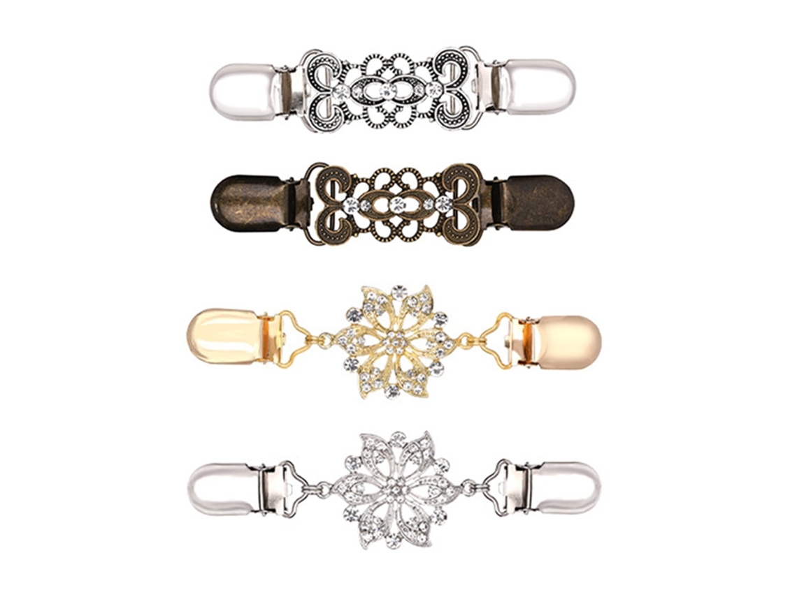 4 Pinzas Para Vestidos, Chal, Cárdigan, Cuello Y Suéter Para Mujer.