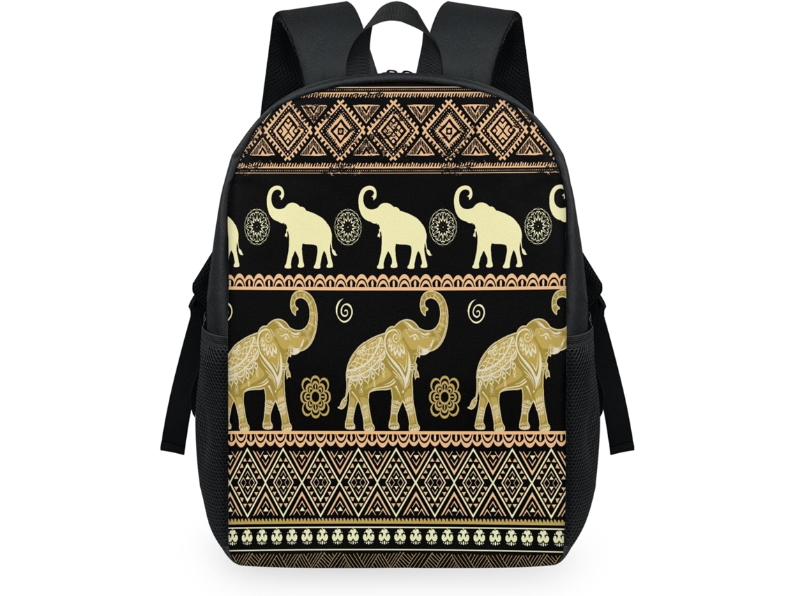 Mochila TROPICALLIFE com Estampa Étnica de Elefante para Crianças (32,5x15x44,9cm) tecido de malha