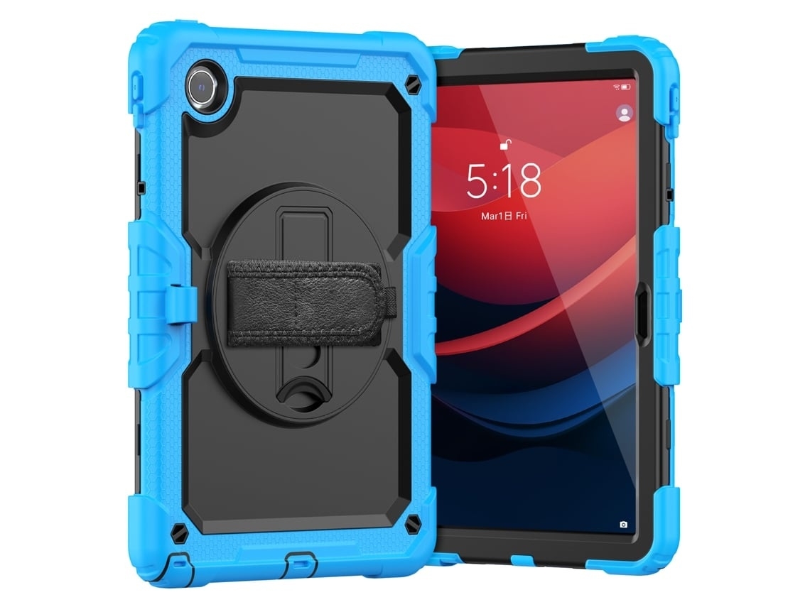 Capa Para Tablet Lurelia, Compatível Com Lenovo Lenovo M11 Hd 11 Tb330fu/tb331fc 2024, Azul Claro, Tpu, Suporte Giratório, Proteção Antiquedas