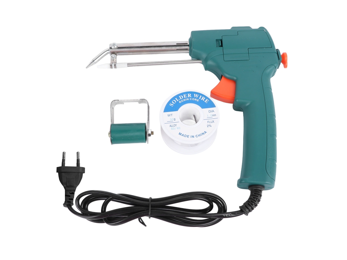 Kit De Ferro De Solda Elétrico Com Fio Verde Escuro Bivolt 220v Para Placas De Circuito