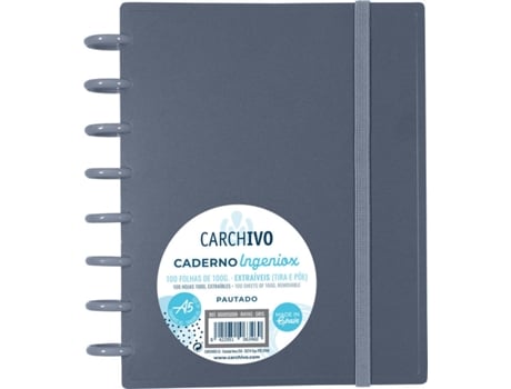 Caderno INGENIOX Cinzento (A5 - Pautado - 100 Folhas)