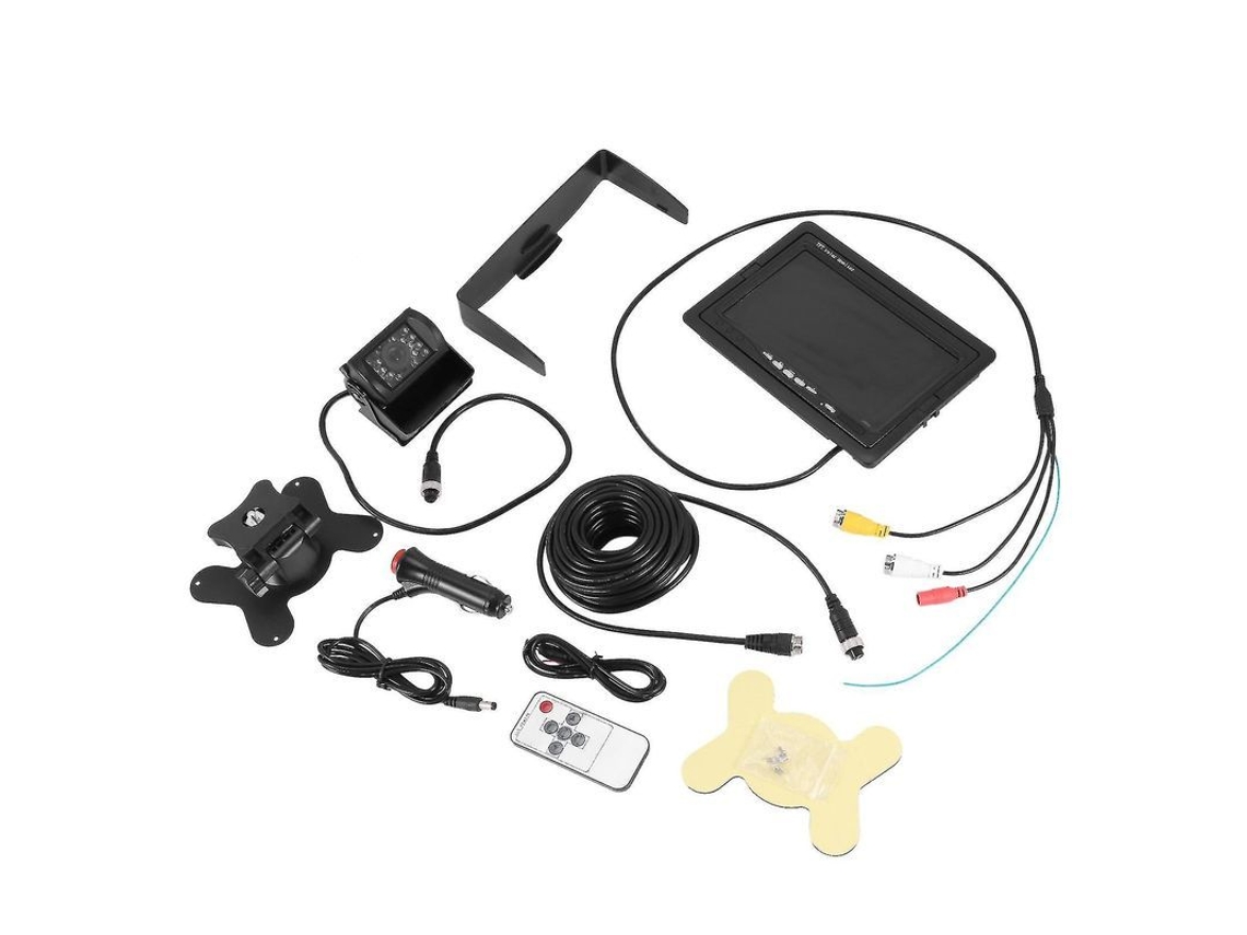 Fasst kit de Câmera de Ré, Monitor Lcd de 7 Polegadas com Câmera Traseira Impermeável Ip67 e Visão Noturna
