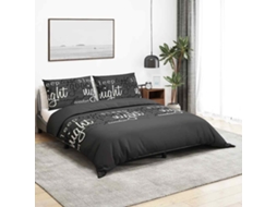 Vidaxl Conjunto De Capa De Edredão 140x200 Cm Algodão Preto