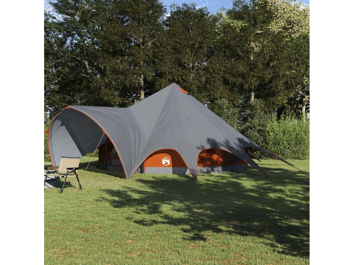 Vidaxl Tenda Teepee Para 9 Pessoas 9 Pessoa Cinza E Laranja