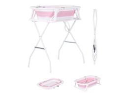 Banheira Rosa Malibu Com Rede De Banho E Suporte Chipolino