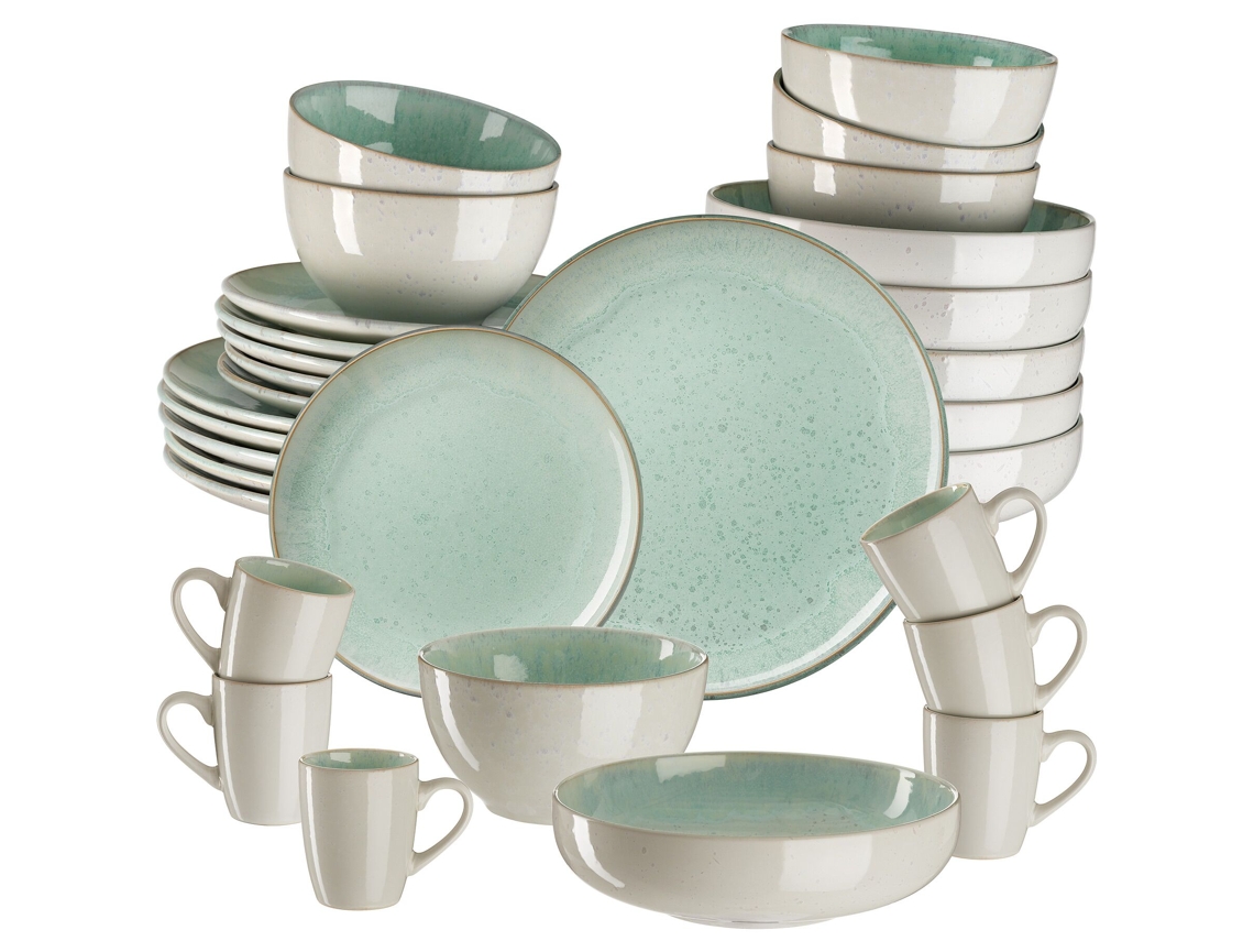 Conjunto De Louça Mare Em Grés, Para 6 Pessoas Tectake