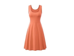 VESTIDO de Verão para Mulher, Sem Mangas, Gola Quadrada, Casual | MARCA