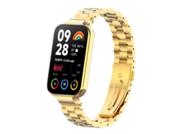 Bracelete para Xiaomi Mi Band 8 Pro XIAOMOYU em metal dourado com três contas integradas