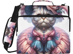 Pasta Organizadora Fofa Com Tema De Gato, Com Porta Arquivos De 3 Argolas E Zíper Resistente À Água, Ideal Escola E