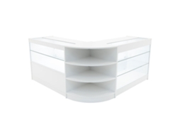 Conjunto de Balcões Comerciais MonsterShop Calliope, Branco, K1200C1200LM60, MDF e Vidro Temperado
