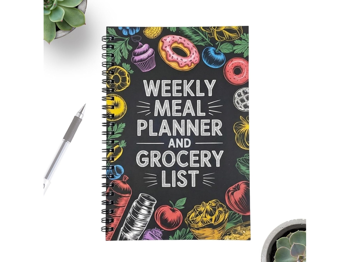 Planejador Semanal de Refeições - Caderno de Planejamento com 100 Páginas