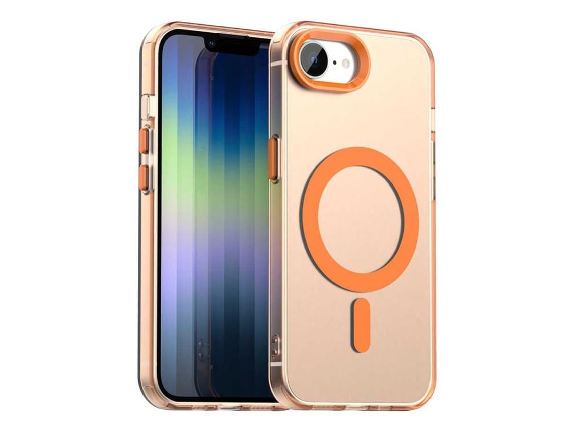Capa Híbrida Para Iphone 17e / 16e - Pc E Tpu Com Magsafe | Candy Design - Laranja