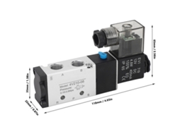 Válvula Solenoide Neumática 2p5v Dc12v Elétrica