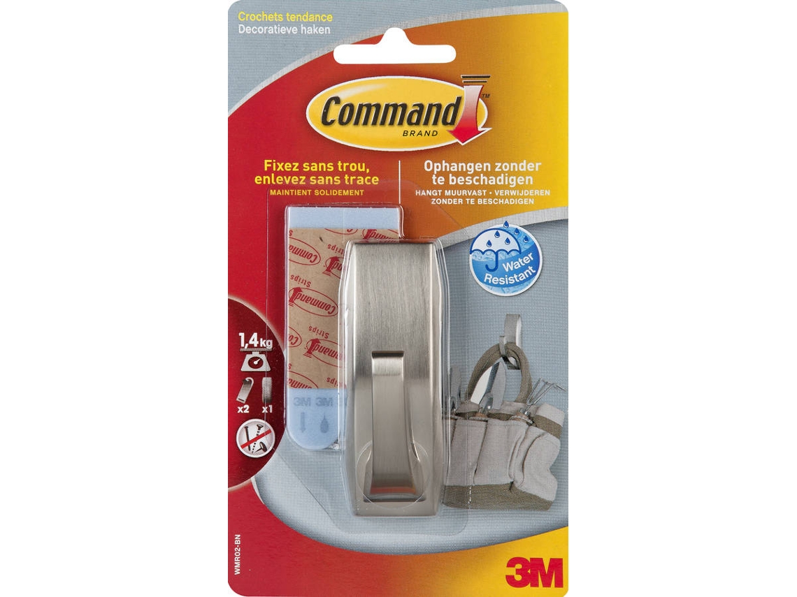 Gancho para toalha COMMAND WMR02BNC Prateado