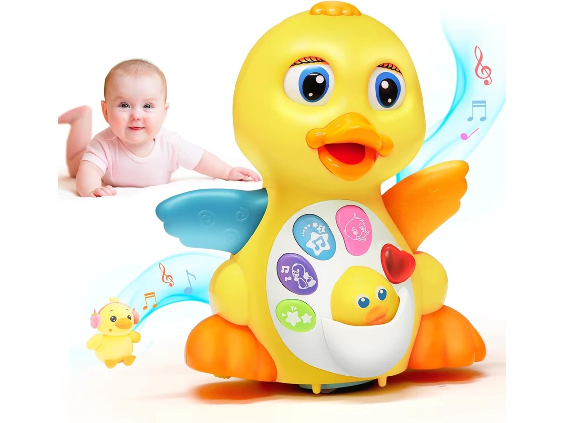 Brinquedo musical para bebês de 6, 9 ou 12 meses ou mais, Pato musical, brinquedo interativo de aprendizagem com música e luzes YWP
